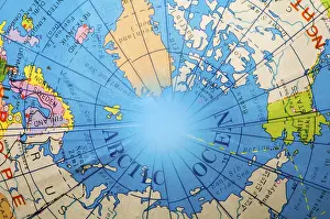 Arctic ocean of the globe