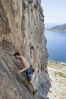 Armeos sector, rock face climbing
