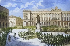 Arrival of Prussian troops at Stanislaus Square in Nanzig