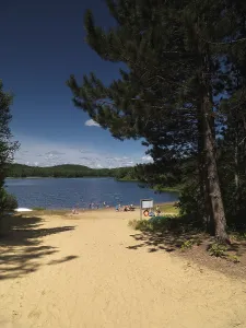 Arrowhead lake beach summertime scenery at Arrowhead Provincial Park
