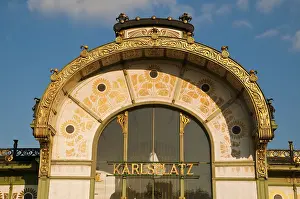Art Nouveau city railway station Karlsplatz