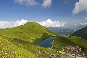 Category Mountain Landscapes Prints: Artificial lake, snow pond