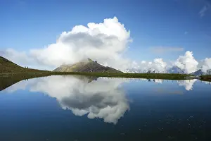 Category Mountain Landscapes Prints: Artificially created lake, snow pond