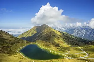 Artificially created lake, snow pond