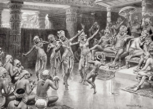 Artist impression of Gautamiputra Satakarni celebrating victory over Nahapana