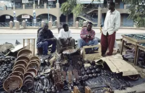 Artist, woodcarving stand at Lilongwe market