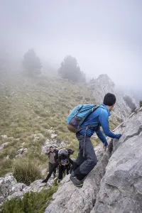 Ascending the spur of Xaragal De Sa Camamilla