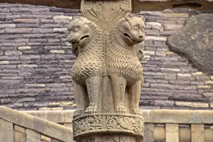 Ashoka Pillar, Sanchi, Madhya Pradesh, India, Asia