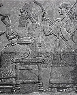 Ashur-nasir-pal II on the throne