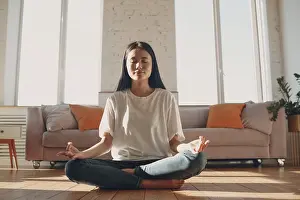 Asian woman doing yoga