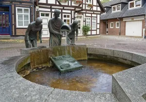 The asparagus fountain in MuhlenstraBe