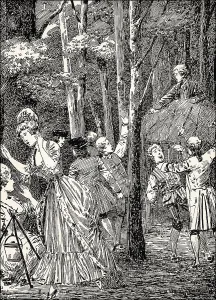 Assault on the actors, scene from the novel Wilhelm Meister's Apprenticeship