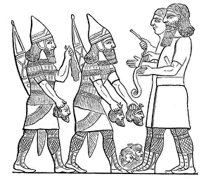 Assyrian census of the slain, from the palace of Ashurbanipalreliefs