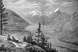 The Athabasca River in the province of Alberta in Canada in 1880