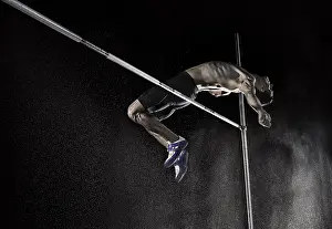 Framed Print : Athlete doing a high jump Framed Print : Athlete doing a high jump