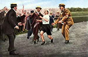 Athletics, Dorando Pietri at the finish