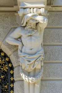 Atlant on the facade of the south side of Linderhof Castle