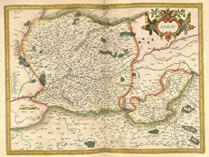 Atlas, map from 1623, Aniov, Pays de Loire