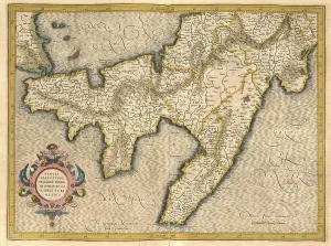 Atlas, map from 1623, Apulia, Basilicata