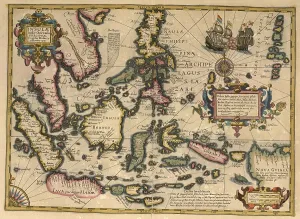 Atlas, map from 1623, Asia, Islands
