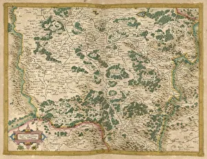 Atlas, map from 1623, centre, France