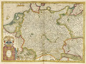 Atlas, map from 1623, Germania