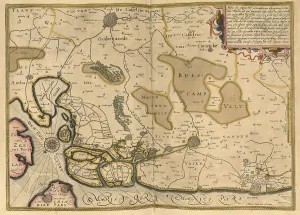 Atlas, map from 1623, Holland, digitally restored reproduction from an engraving by Gerhard Mercator