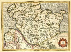 Atlas, map from 1623, Holsatia