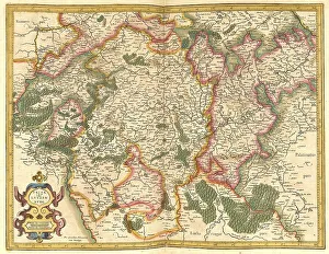 Atlas, map from 1623, Lucemburg and Trier