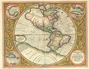 Atlas, map from 1623, North America