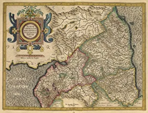 Atlas, map from 1623, Northumbria
