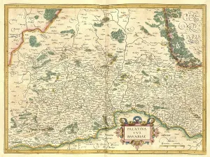 Atlas, map from 1623, Palatina and Bavariae