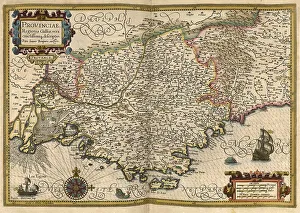 Atlas, map from 1623, provinciae