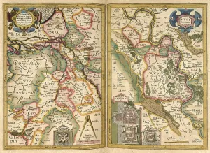 Atlas, map from 1623, Rhineland
