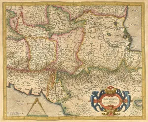 Atlas, map from 1623, Romandiola