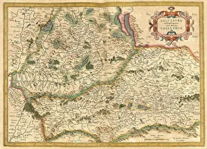 Atlas, map from 1623, Salzburg and Carinthia