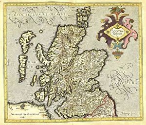 Atlas, map from 1623, Scotland