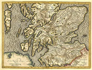 Atlas, map from 1623, Scotland and the Hebrides
