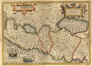Atlas, map from 1623, Terra Sancta