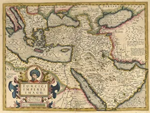 Atlas, map from 1623, Turcici, Turkey