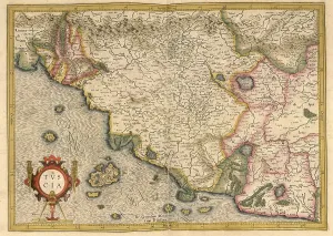Atlas, map from 1623, Tuscia, Etruria