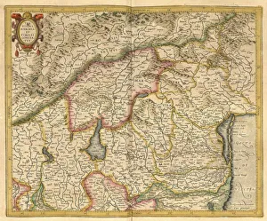 Atlas, map from 1623, Tyrol, Emilia Romagna
