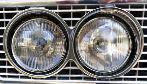 Category Oldtimer Prints: Detail of an attique car at a retro car parade