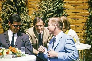 ATV television ITV outside broadcast, tennis tournament in Wimbledon, England, UK 1967. In the background tennis player John Newcombe. Photo by Alan Taffy Harries