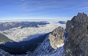 Auf der Zugspitze in Bayern, Deutschland im Oktober
