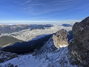 Framed Print : Auf der Zugspitze in Bayern, Deutschland im Oktober
