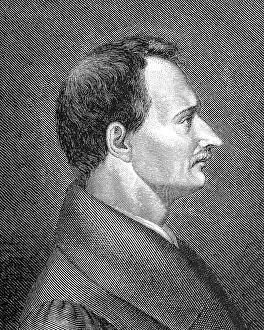 August Graf Platen, historic illustration from Deutsche Literaturgeschichte