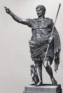 Augustus of Primaporta, historical illustration after the statue