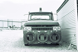 Australia: A vehicle to push in the opal mining town of Coober Pedy in the outback