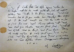 An autograph letter from Martin Luther to his housewife Katharina of September 18